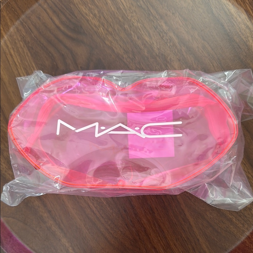 MAC Pink Lip-Shaped Cosmetic Bag